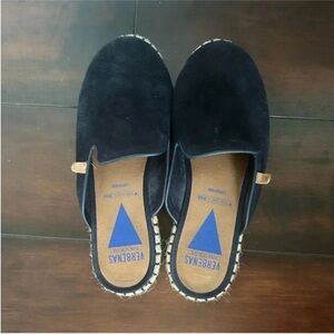 Verbenas Dark Suede Espadrille Slides